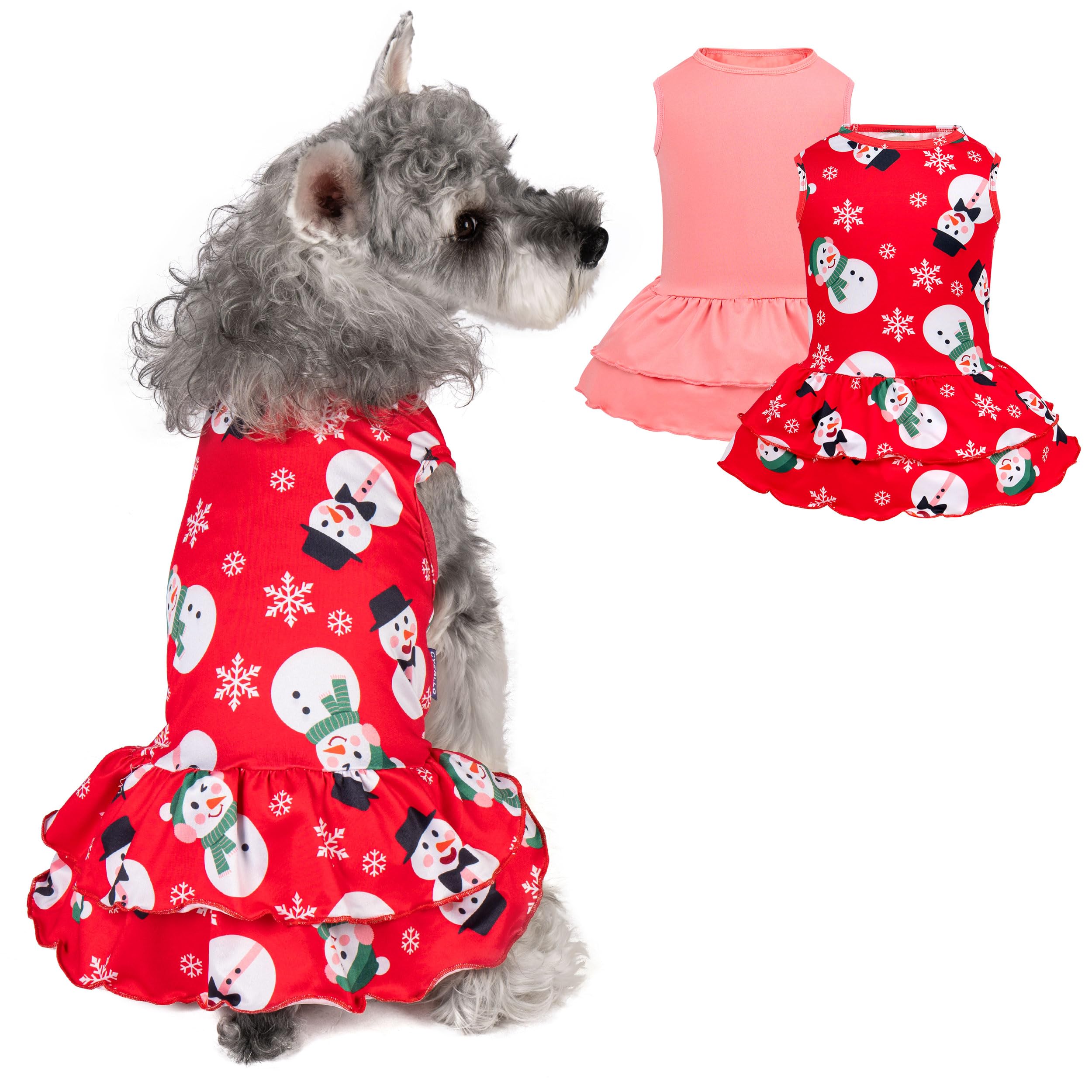 Cyeollo 2 Pack Christmas Dress - Soft, Breathable Dog Clothes For Smal Petocart Cyeollo 2 Pack Christmas Dress - Soft, Breathable Dog Clothes For Smal Petocart